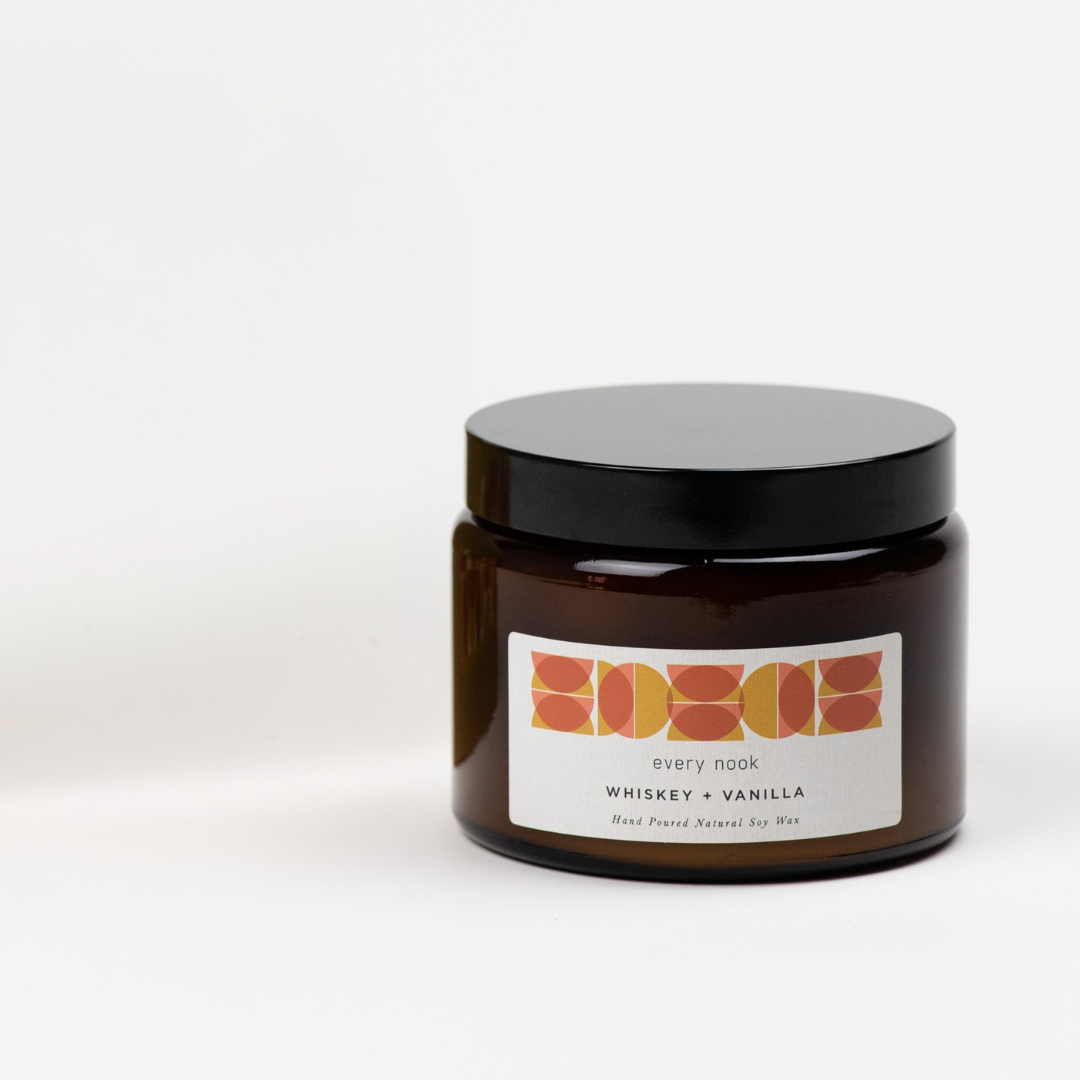 Whiskey +Vanilla double wick scented candle