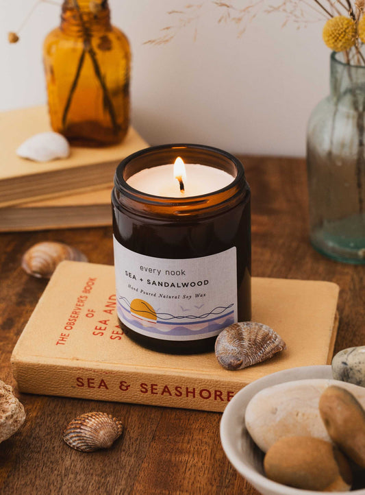 Sea + Sandalwood scented candle