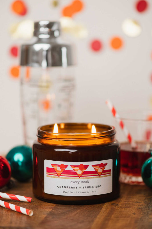 Cranberry + Triple Sec double wick scented candle