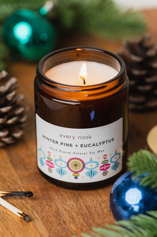 Winter Pine + Eucalyptus soy scented candle