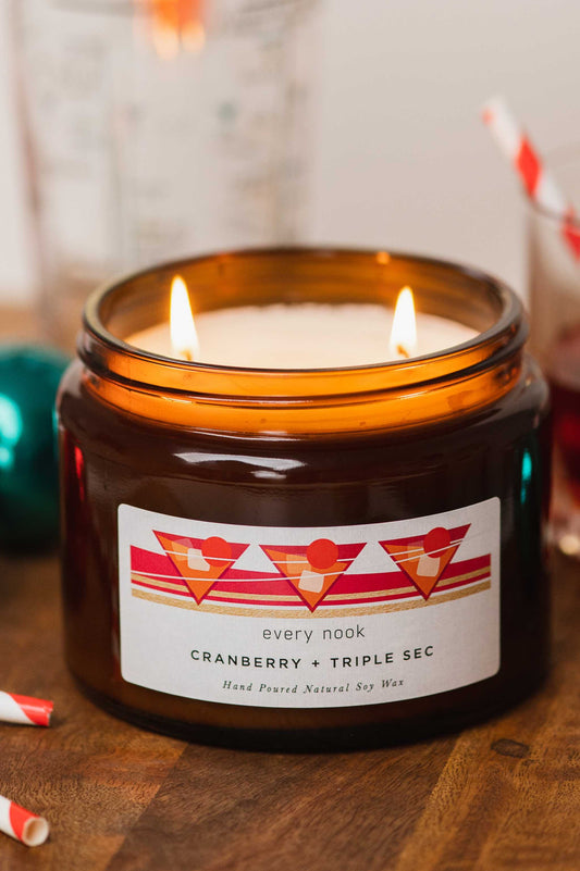 Cranberry + Triple Sec double wick scented candle