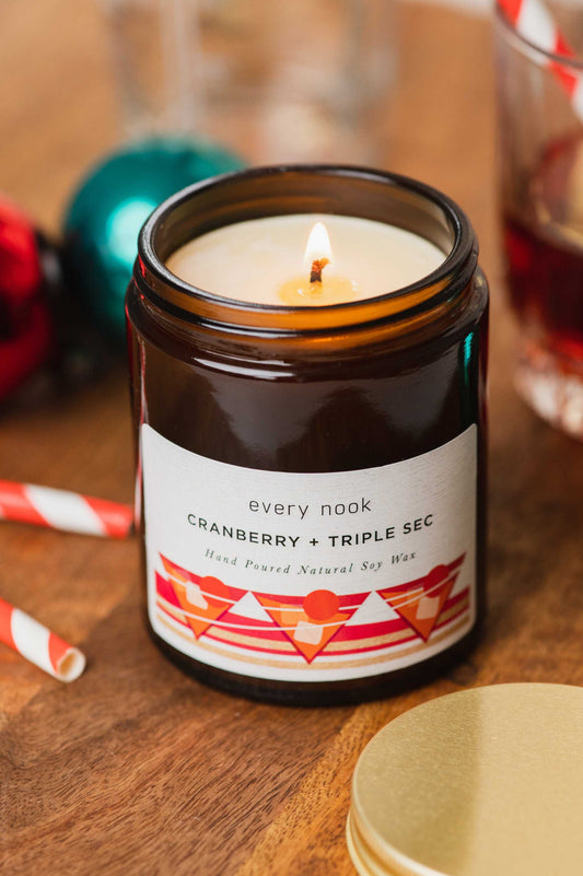Cranberry + Triple Sec soy scented candle