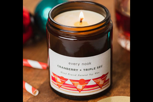 Cranberry + Triple Sec soy scented candle