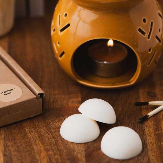 every nook soy wax melts - Soft Leather + Plum soy wax melts