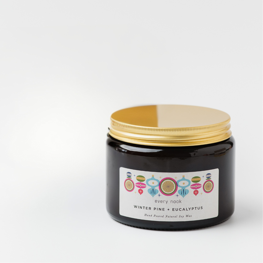 Winter Pine + Eucalyptus double wick scented candle