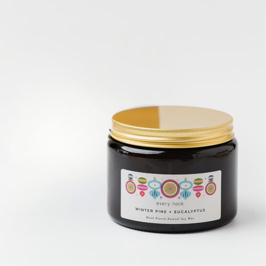 Winter Pine + Eucalyptus double wick scented candle