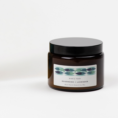 Rosewood + Lavender double wick scented candle