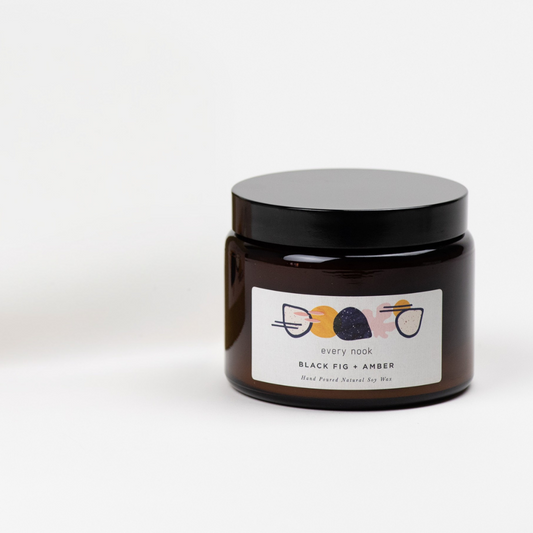 Black Fig + Amber double wick scented candle
