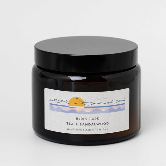 Sea + Sandalwood double wick scented candle