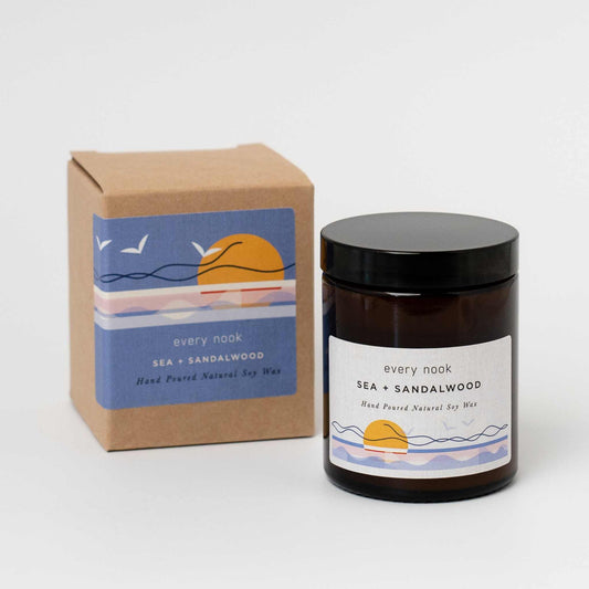 Sea + Sandalwood scented candle