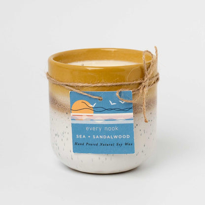 Sea + Sandalwood ceramic pot candle