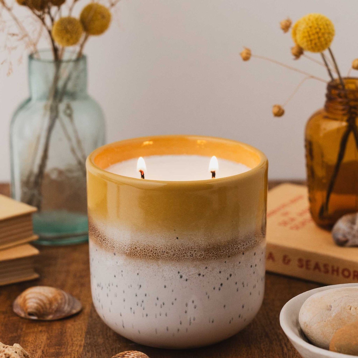 Sea + Sandalwood ceramic pot candle
