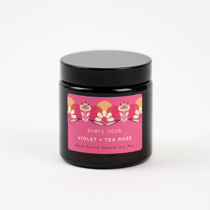 Violet + Tea Rose small scented candle