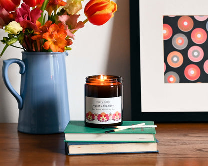 Violet + Tea Rose scented candle