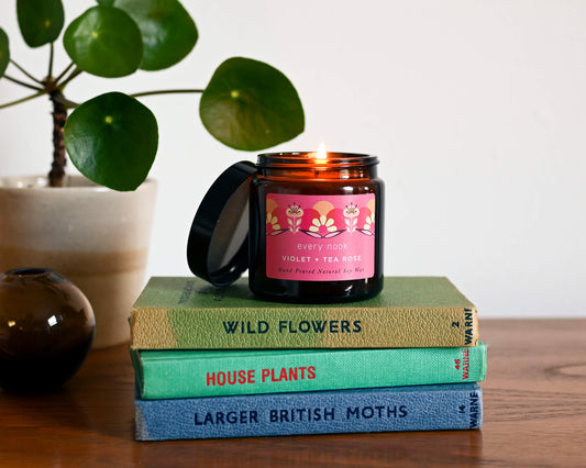 Violet + Tea Rose small scented candle