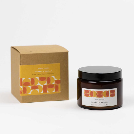 every nook Whiskey + Vanilla double wick scented candle
