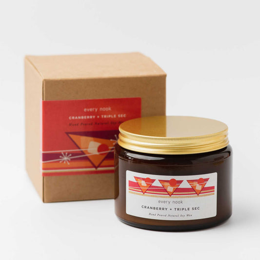Cranberry + Triple Sec double wick scented candle