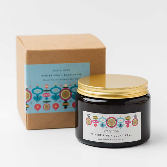Winter Pine + Eucalyptus double wick scented candle