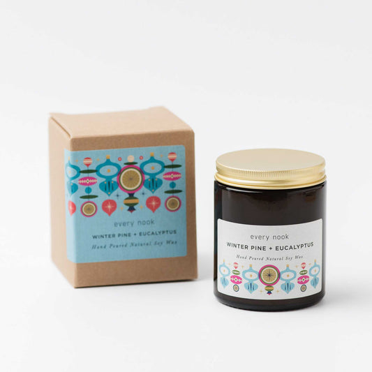 Winter Pine + Eucalyptus soy scented candle