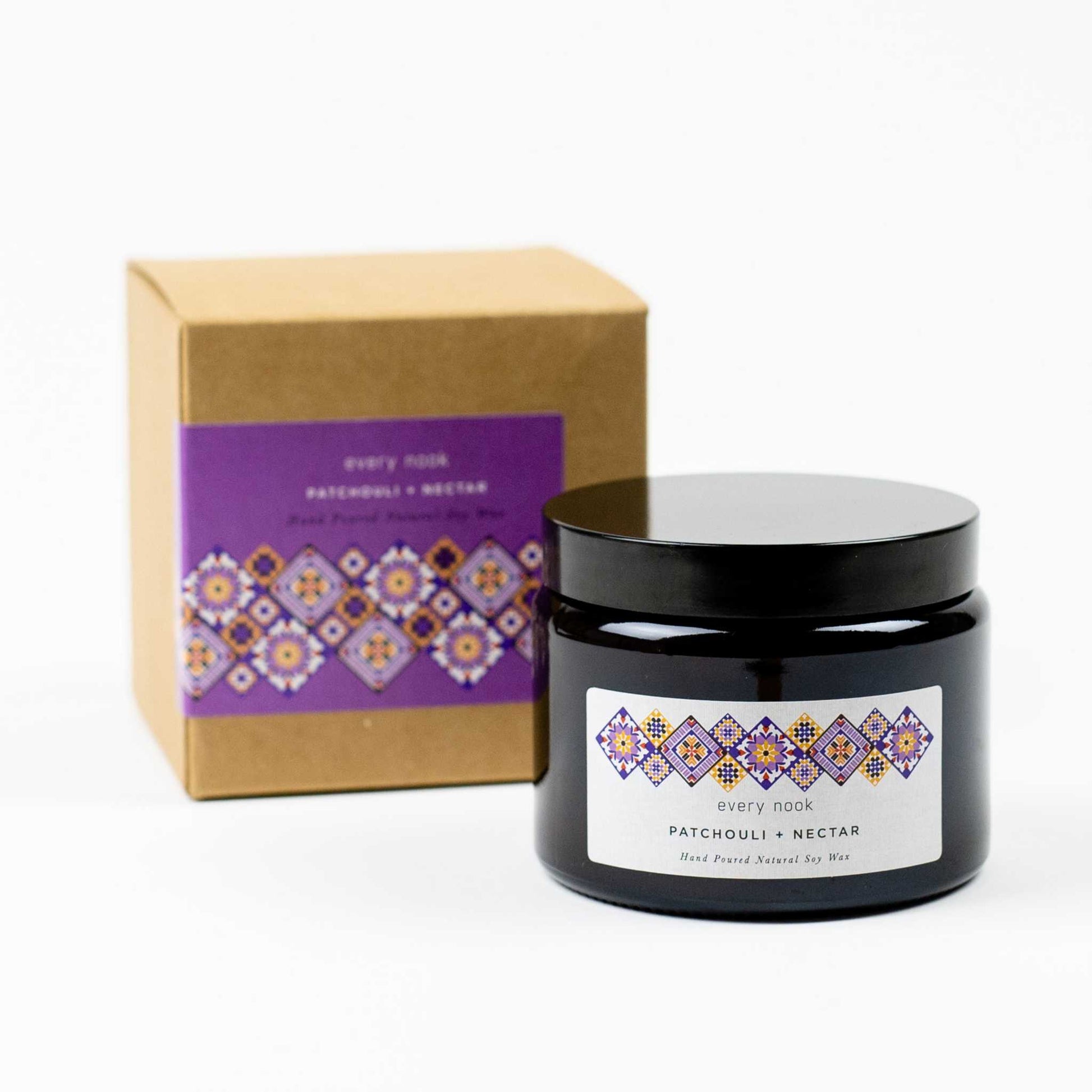 every nook Patchouli + Nectar double wick scented candle