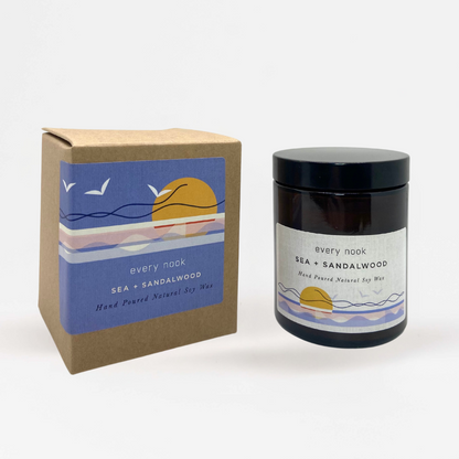 Sea + Sandalwood scented candle