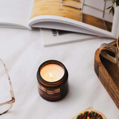 every nook Praline + Coffee Bean small scented soy wax candle
