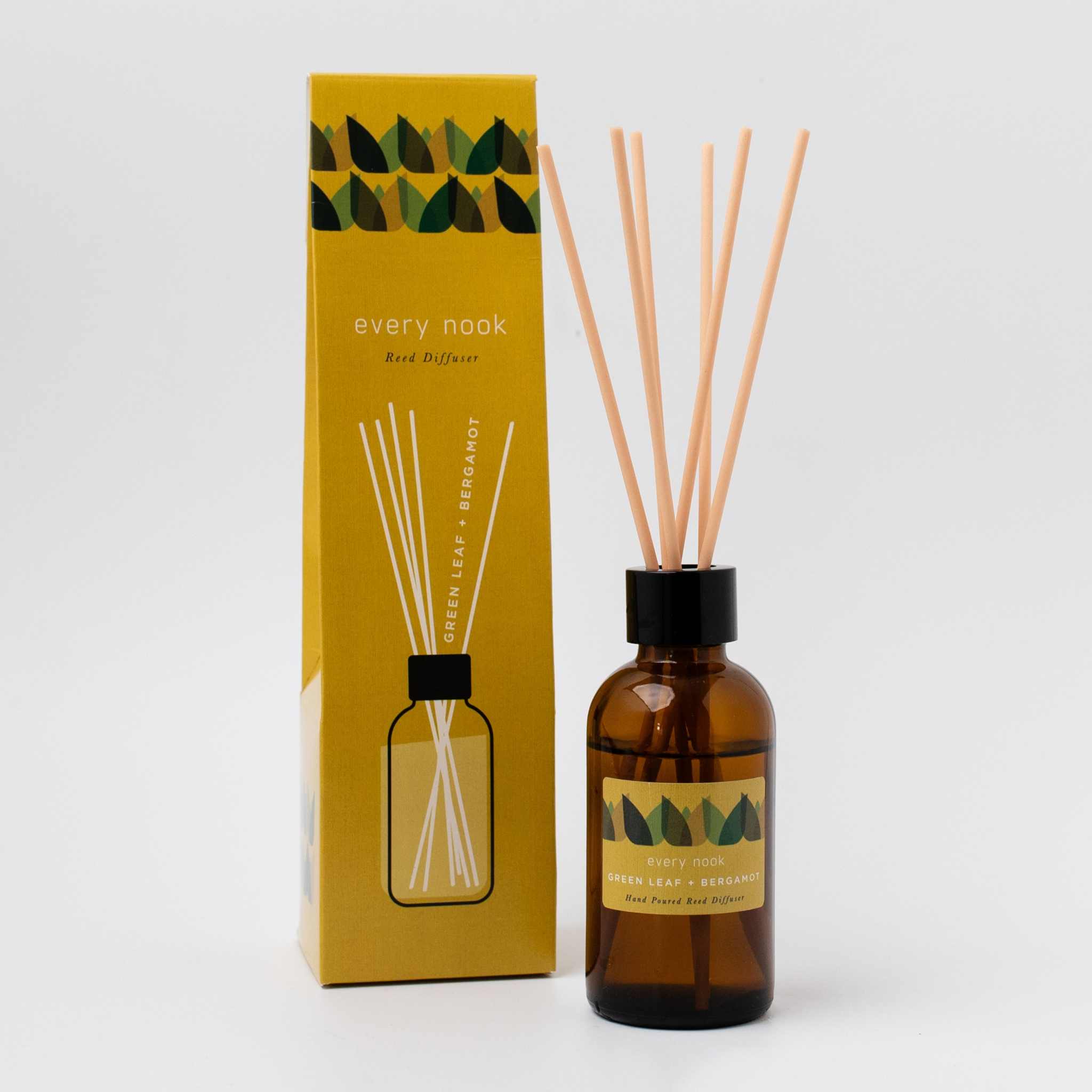 Green Leaf + Bergamot Reed Diffuser by every nook