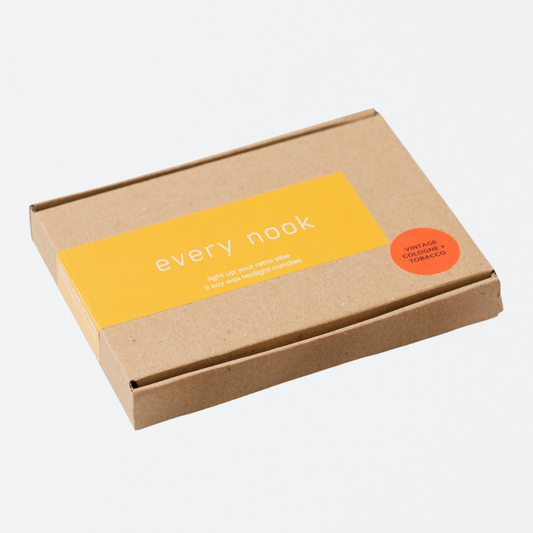 every nook Vintage Colgone + Tobacco scented soy wax tealights