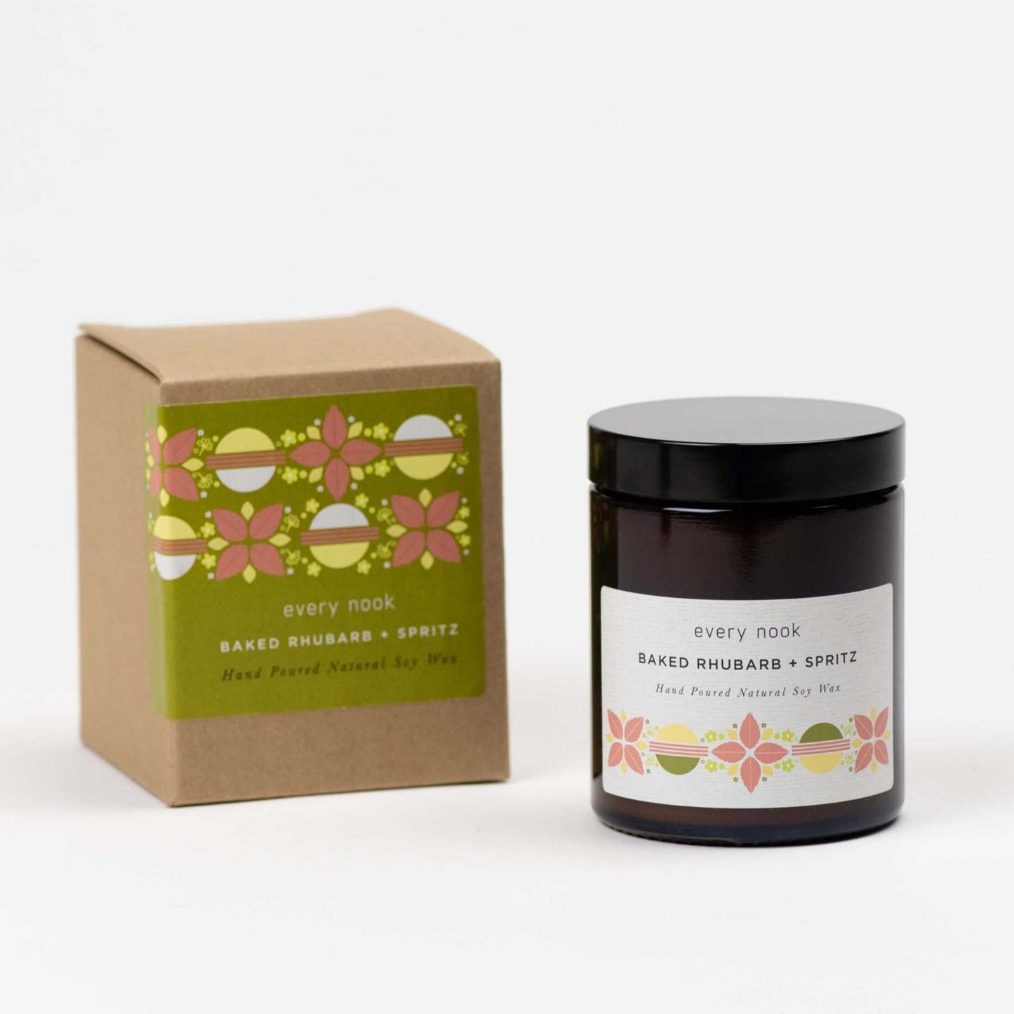 Rhubarb scented candle by every nook - Baked Rhubarb + Spritz soy wax candle