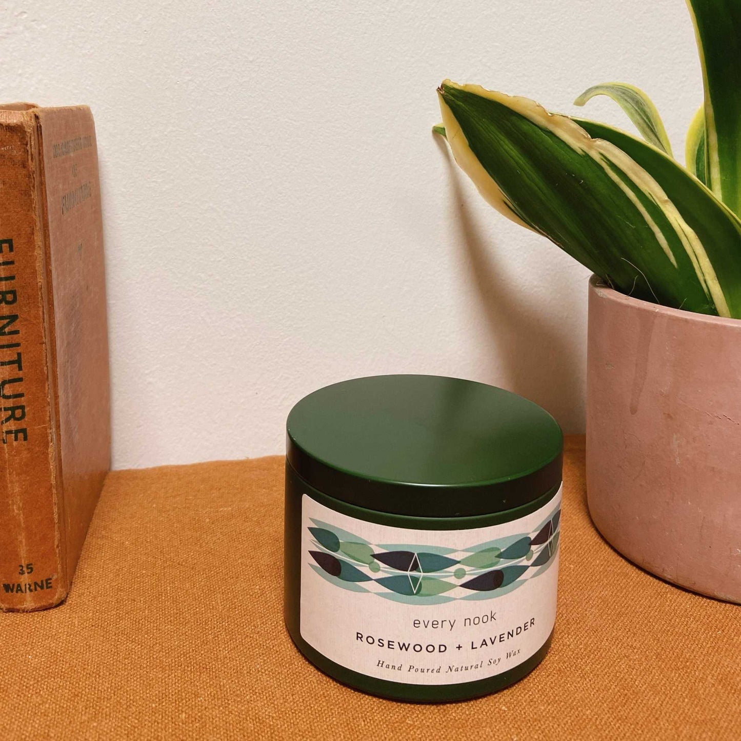 Rosewood + Lavender scented tin candle
